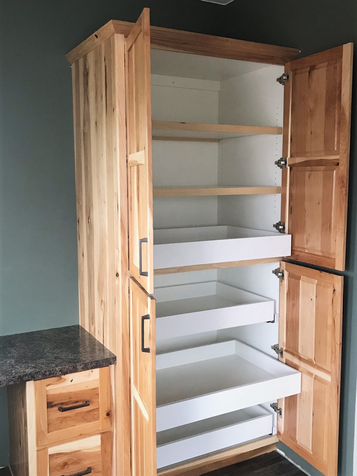 Hickory pull-out pantry