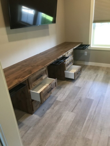 Double drawers with countertop
